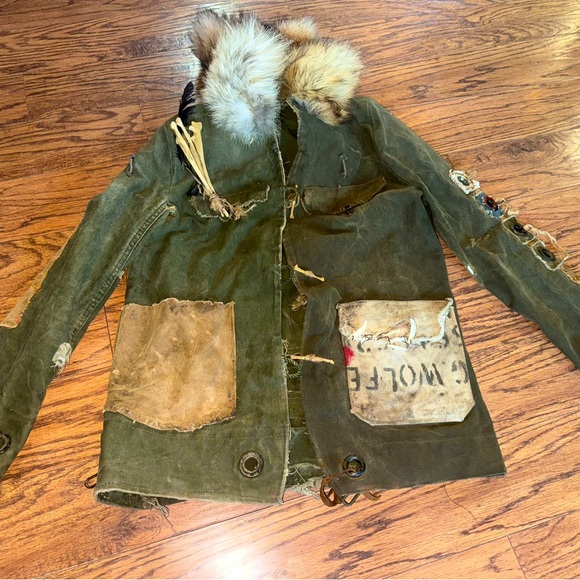 Vintage America Other - Authentic Vintage Army Post Apocalyptic Jacket Retro Cos Play Greg Fur Military